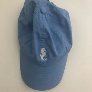 Blue baseball cap with seahorse embroidery